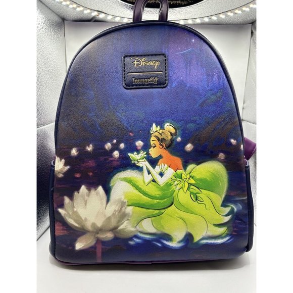 Loungefly Disney Princess and the Frog Tiana Bayou Mini Backpack Purple Lotus